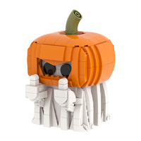Kits de briques MOC pour enfants, thème Halloween : Créativité inspirée des films d'animation, horreur, citrouille, fantôme, conteneur, jouets de construction DIY MOC1775