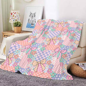 Couverture décorative douce et moelleuse pour la maison, motif cerises et fraises, style coquette, idéale comme cadeau pour fille - Product Image 3