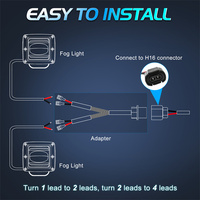 Adaptateur de connecteur H16 vers DT de 120 W, faisceau de câblage pour phare antibrouillard LED de voiture 12 V pour GM 1500 Chevy HD