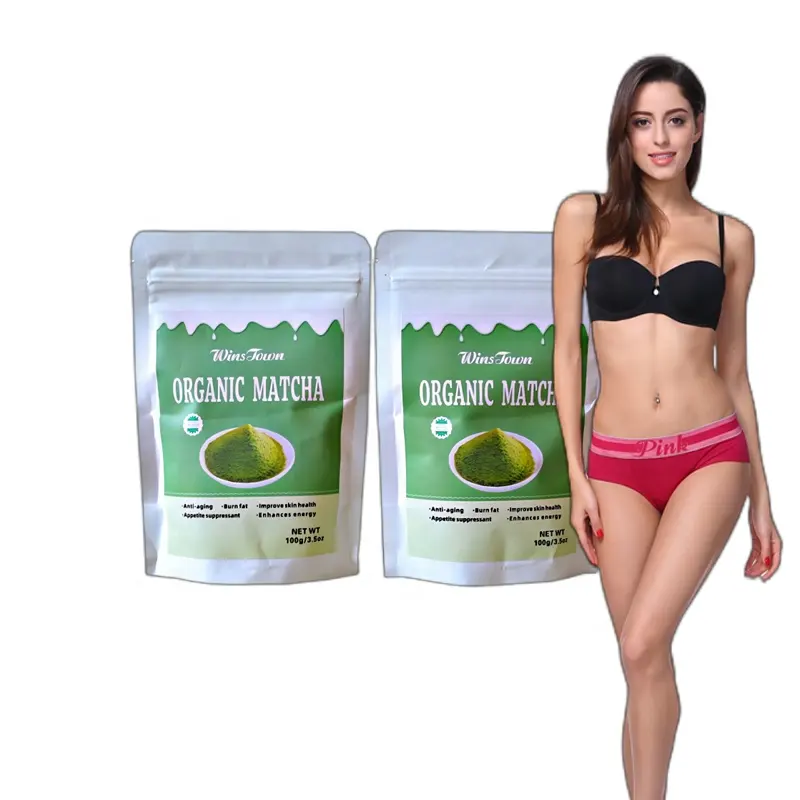 Fornitore di polvere di tè fabbrica etichetta privata Matcha biologico naturale Boost immunità salute verde secco Wuhan tè sfuso di grado a 100 G