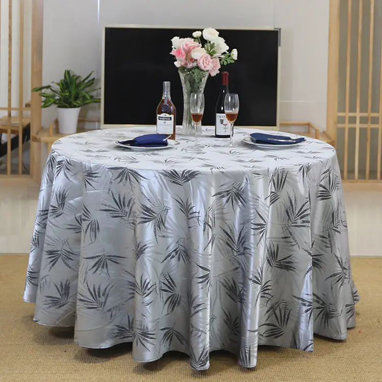 Hotel Multi-dimensional colorful Dacron round Circular Bamboo leaves round Table Cover Wedding/home/parties tablecloth
