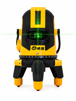 Niveau laser vert haute précision Huake pour usage intérieur/extérieur, 2 lignes, qualité industrielle, alimenté par batterie, auto-nivelant, 0-3m, 1 an