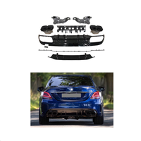 Kits de lifting XLstyling, diffuseur arrière noir avec sorties d'échappement pour Mercedes Benz Classe C W205 C63 AMG berline 2015+