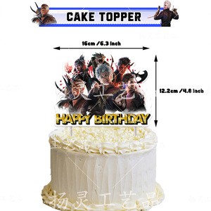 Set de Decoración para Fiesta de Cumpleaños de Astarion de <span class=keywords><strong>Baldur</strong></span>'<span class=keywords><strong>s</strong></span> <span class=keywords><strong>Gate</strong></span> 3 con Banderines, Adornos para Pastel, Globos y Espirales Colgantes para Fanáticos de BG3 - Product Image 3