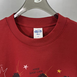 T-Shirt Casual da <span class=keywords><strong>Uomo</strong></span> con Stampa 'Happy Year Horse Good Luck', 100% Cotone 250g, Traspirante, Antirughe, Vestibilità Regolare - Product Image 3