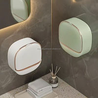 Support mural de luxe pour savon, sans perçage, garde les pains de savon au sec, en plastique, avec plateau de drainage