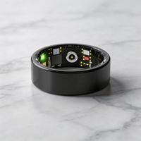 Cincin Pintar Tahan Air IPX8 Kontrol Sentuh Pelacak Kebugaran Monitor Kesehatan Detak Jantung SpO2 HRV Tubuh Pelacak Tidur Android