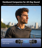 Casque sans fil Yesido BT6.0 HiFi avec réduction de bruit ENC, affichage numérique de la batterie, écouteurs sportifs à tour de cou, YSP34