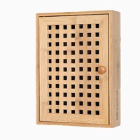 Porte-clés mural multifonctionnel en bois à un seul niveau avec pince et grande capacité pour la décoration de la maison, du salon et de l'entrée