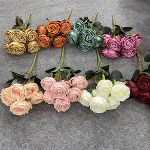 IFG Floristería Suministro de flores decorativas Boda Decoración del hogar Flor artificial Ramo de rosas de seda - Product Image 6