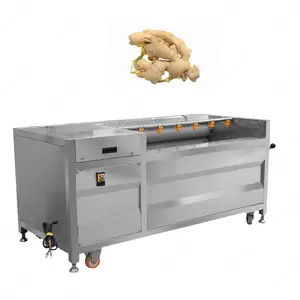 Máquina de lavar frutas e vegetais, equipamento profissional de lavagem automática de batata cenoura gengibre peeling