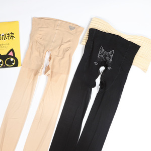 Open Crotch <b>Cat</b> Paw Stockings Ultra Thin Nylon Thigh High Women Anti Snagging Resistance Invisible Seamless - Product Image 2