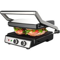 Aifa Gril à panini électrique multifonction de cuisine Grill à contact électrique Presse à sandwich à fente complète Machine à griller à steak