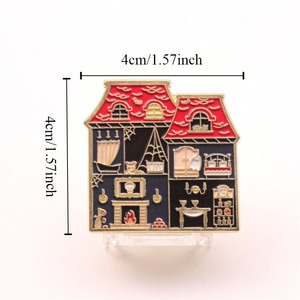 Broche en émail, magnifique maison <span class=keywords><strong>de</strong></span> <span class=keywords><strong>princesse</strong></span>, accessoires créatifs pour revers <span class=keywords><strong>de</strong></span> veste, pour tenues d'<span class=keywords><strong>hiver</strong></span> - Product Image 4