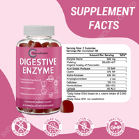 OEM Private Label Volwassen Spijsverteringsenzymen Amylase Protease Lipase Lactase Supplementen Suiker Vrije Gummies Dagelijks Gebruik Spijsvertering