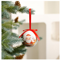 Di alta qualità Custom di Natale palline di schiuma di 360 gradi di carta avvolta con il Logo modello paillettes stampa di natale Baubles