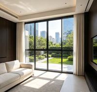 Ventana Moderna de Aluminio con Marco Estrecho, Ventana Abatible de Aluminio con Cristal Grande para Balcón de Villa o Solárium