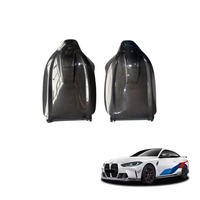 Protection de dossier de siège en fibre de carbone sèche pour voiture, accessoire de décoration intérieure pour BMW M3 M4 G80 G82 G83