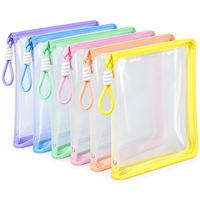 Pochette de rangement A4 en PVC transparent avec presse-papiers intégré et poignée de transport – Organisateur de documents pour l'école et le bureau – Vente en gros personnalisée OEM
