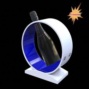 Support d'affichage de bouteilles en acrylique avec éclairage LED, présentoir lumineux pour vin et spiritueux - Product Image 1