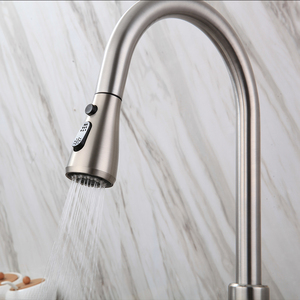 Robinet de cuisine moderne monotrou avec douchette extractible à 360 degrés, <span class=keywords><strong>mitigeur</strong></span> eau chaude/froide - Product Image 2