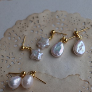 Nouvelles Boucles <span class=keywords><strong>d</strong></span>'Oreilles Pendante pour Femme en Perle <span class=keywords><strong>d</strong></span>'Eau Douce Blanche Haute Luminosité, Design Simple et Élégant, Motif Petite Étoile Goutte <span class=keywords><strong>d</strong></span>'Eau - Product Image 4