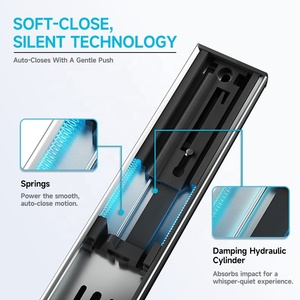 Chất lượng bán buôn nhà bếp bóng mang mềm đóng cửa ẩn ngăn kéo đồ nội thất Kính thiên văn Ngăn kéo trượt đường sắt ngăn kéo hướng dẫn đóng mềm - Product Image 5