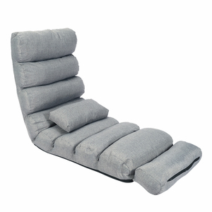Outdoor Indoor Comfortable <strong>Folding</strong> Beach Chair Linen <strong>Sofa</strong> with Pillow 6-angle Adjustable Backrest - Product Image 5
