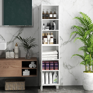 HOMCOM-Columna de baño moderna con 2 armarios de MDF, estantes ajustables de 40x30x167,5 cm - Product Image 6
