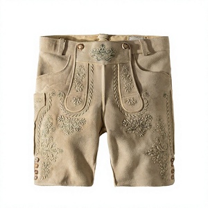 Pantalones Cortos de Cuero Estilo Bávaro para Oktoberfest, Talla Grande, de Piel de Vaca y Gamuza, Casuales, para Hombre, Estilo Austriaco y Alemán - Product Image 1