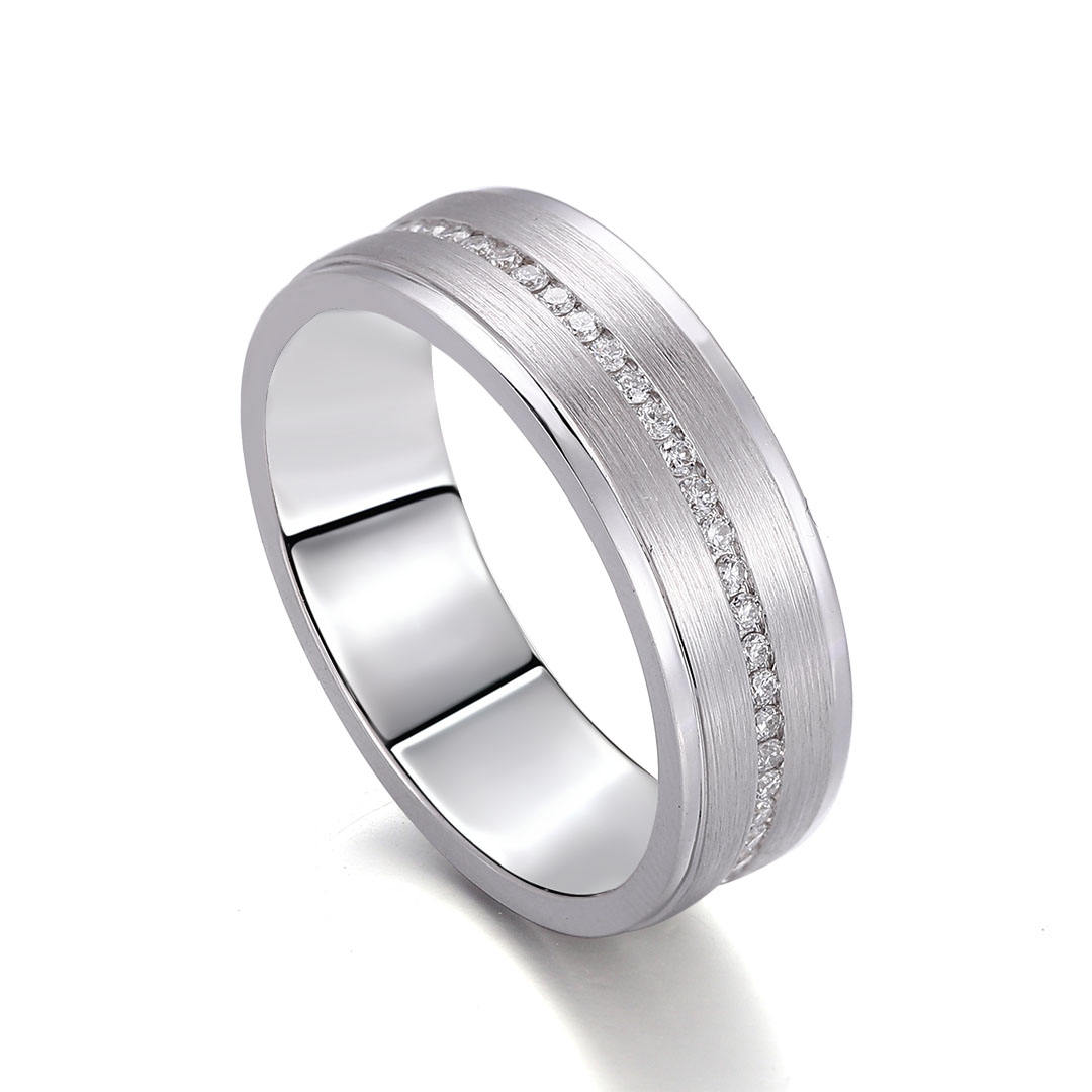 แหวนเพชรแล็บไวท์โกลด์ 18K