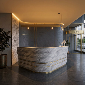 Revestimiento de Pared de Laminado de Alta Presión con Acabado de Mármol Natural Pulido, Ecológico, Diseño Moderno para Hoteles, Baños y Villas - Product Image 1