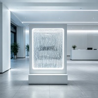Fontaine murale autoportante en métal avec LED, cascade d'eau recirculante pour intérieur, décoration de mariage, maison, hôtel, usage commercial