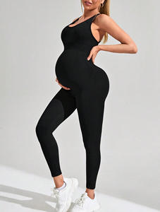 بدلة رياضية للحوامل بدون ظهر بحمالات رفيعة، مقاس كبير، ضيقة، للياقة البدنية واليوجا، بخصر عالي ورفع للأرداف، سريعة الجفاف - Product Image 4