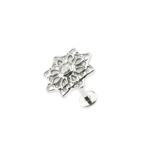 <span class=keywords><strong>Piercing</strong></span> de Titanio ASTM F136 con Diseño de Flor Mandala, 16G, Roscado Internamente, con Circonita Cúbica, para Cartílago, Hélix, Tragus - Product Image 3
