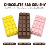 Jouet Squishy Barre de Chocolat Réaliste, Jouet Anti-Stress en PU à Remontée Lente, Jouet à Presser Doux pour Enfants et Adultes