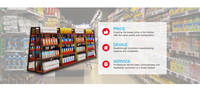 Comptoir de caisse commercial en métal personnalisé pour supermarché, design populaire