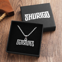 2024 nouvelle mode bijoux colliers argent acier inoxydable métal 2d coupe lettre colliers pour femmes hommes avec boîte d'emballage