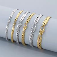 Chaîne cubaine de bonne qualité plaquée or 18 carats, collier en acier inoxydable étanche pour couples, en stock
