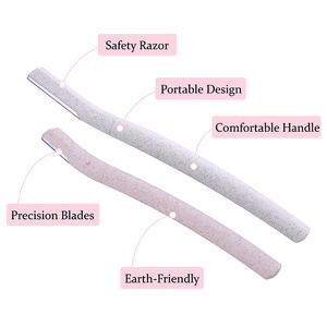 Лидер продаж, биоразлагаемый Женский Триммер для бровей, пшеничная солома, дермапленинг, бритва для лица с микрозащитным режимом бритья - Product Image 2