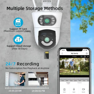 กล้อง4MP 2K สองเลนส์ Wi-Fi ตรวจจับคน<span class=keywords><strong>2</strong></span>.4G ความปลอดภัยไร้สายกล้อง PTZ เลนส์คู่กล้อง IP Wi-Fi - Product Image 4