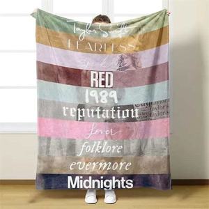 8 colores Pink Singer Taylor Throw Blanket Swiftie franela suave cama mantas para amantes de la música - Product Image 4