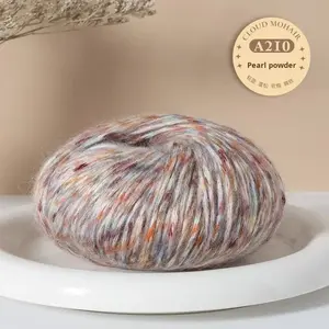 Hilo de Tejer de Mezcla de Mohair/Acrílico Starry Sky, 50g, Grosor Medio, Anillado, Teñido, para Tejer a Mano - Product Image 6