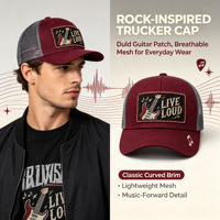 Casquette de camionneur personnalisée OEM ODM style rétro rock, en maille respirante avec logo en coton, idéale pour l'extérieur et le streetwear