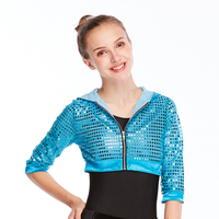 Costumes de danse hip-hop cool pour femmes MiDee, veste à capuche en sequins brillants pour adultes, veste zippée, hauts, vêtements de performance de jazz moderne