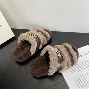 Pantofole Invernali <span class=keywords><strong>da</strong></span> <span class=keywords><strong>Donna</strong></span> Marrone <span class=keywords><strong>Blu</strong></span> Beige Rosa Carine con Punta Aperta Morbide <span class=keywords><strong>da</strong></span> Interno Tendenza Moda - Product Image 2