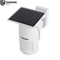 Detector de Movimiento PIR Inalámbrico Solar para Exteriores, Sensor de Alarma Perimetral a Prueba de Agua con Inmunidad a Mascotas de 433MHz