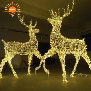 Giant Commical Large-scale 3d Santa Claus and Christmas <strong>Reindeer</strong> with LED <strong>Lights</strong> to <strong>Light</strong> <strong>up</strong> Holiday <strong>Outdoor</strong> Party Decoration - Product Image 4