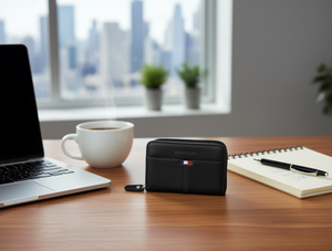 Portacarte a Fisarmonica da Uomo 7 Pollici in PU con Chiusura a Cerniera Portafoglio per Carte di Credito - Product Image 2