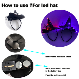 Sombrero de <span class=keywords><strong>bruja</strong></span> luminoso Horror Spider LED diadema <span class=keywords><strong>para</strong></span> mujer <span class=keywords><strong>Halloween</strong></span> Cosplay accesorio suministros <span class=keywords><strong>Halloween</strong></span> Rave Night Decor - Product Image 6